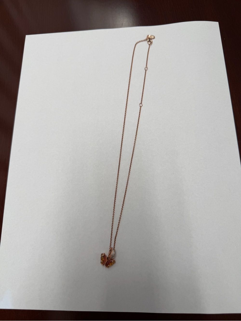 Pandora Rose Gold Butterfly Pendant Necklace - Picture 3 of 5